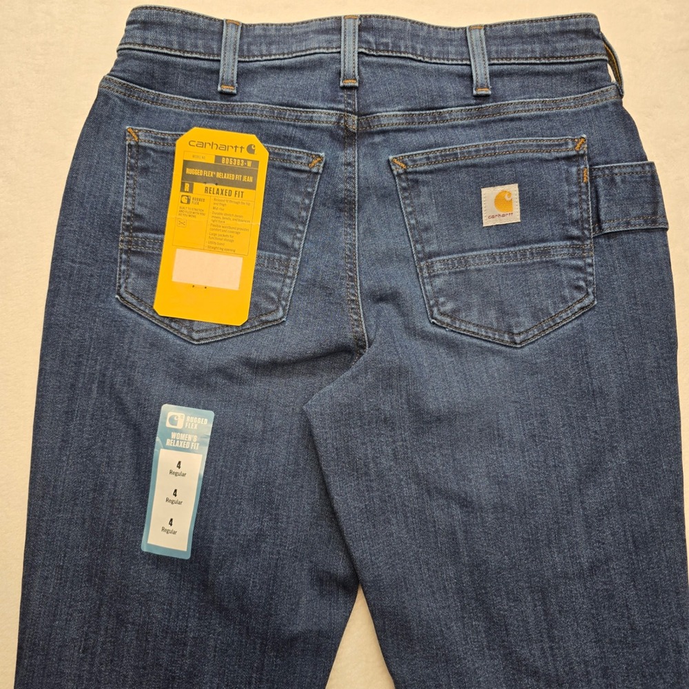 Carhartt Relaxed Fit Jeans Rugged Flex Straight Leg Workwear Women 4R - Picture 5 of 9